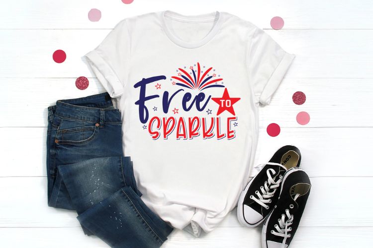 Free to Sparkle - Funny 4th of July SVG Shirt Mockup Image.jpg