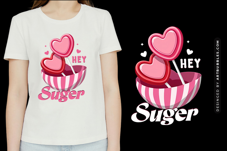Hey Sugar - Valentines Day Retro Sublimation