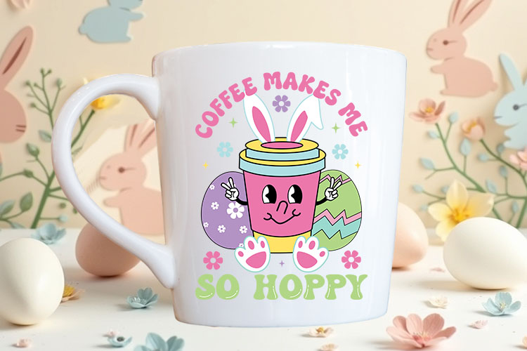 Coffee Makes Me So Hoppy - Easter Sublimation Mug Mockup image.jpg