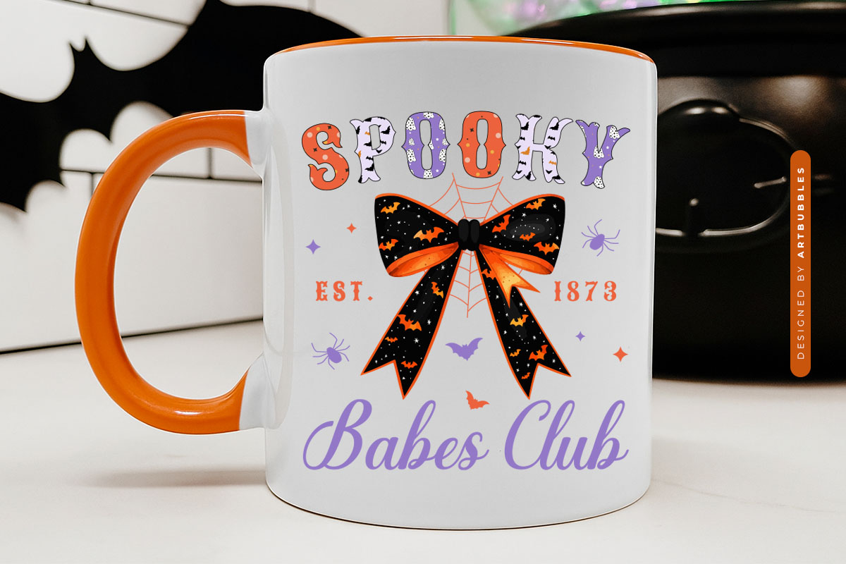 Spooky Babes Club - Coquette Halloween Sublimation Mug Mockup Image.jpg