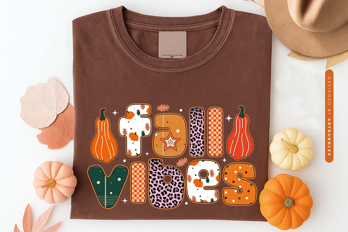 Preppy Fall Vibes PNG Sublimation Design Tshirt Mockup Image.jpg