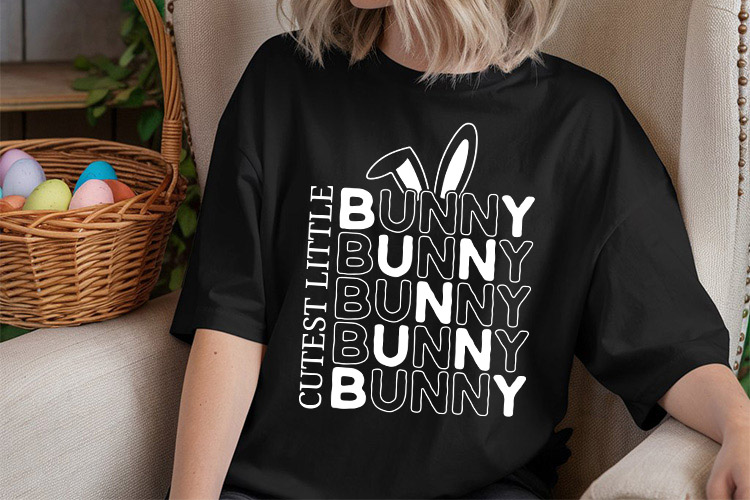 Cutest Little Bunny - Retro Easter SVG Tshirt Mockup Image.jpg