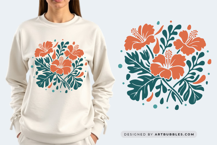 Abstract Hibiscus Flower SVG Cut File Image.jpg