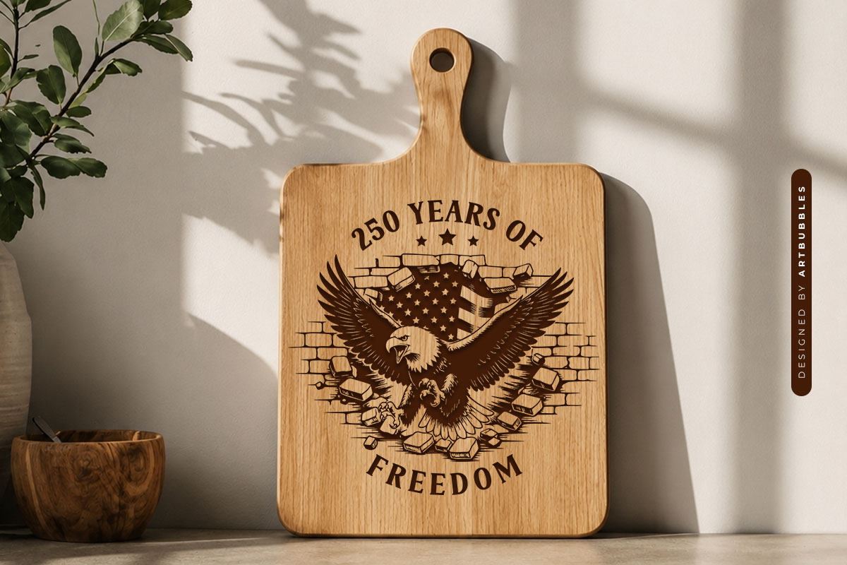250 Years of Free USA Eagle Cutting Board SVG Image.jpg
