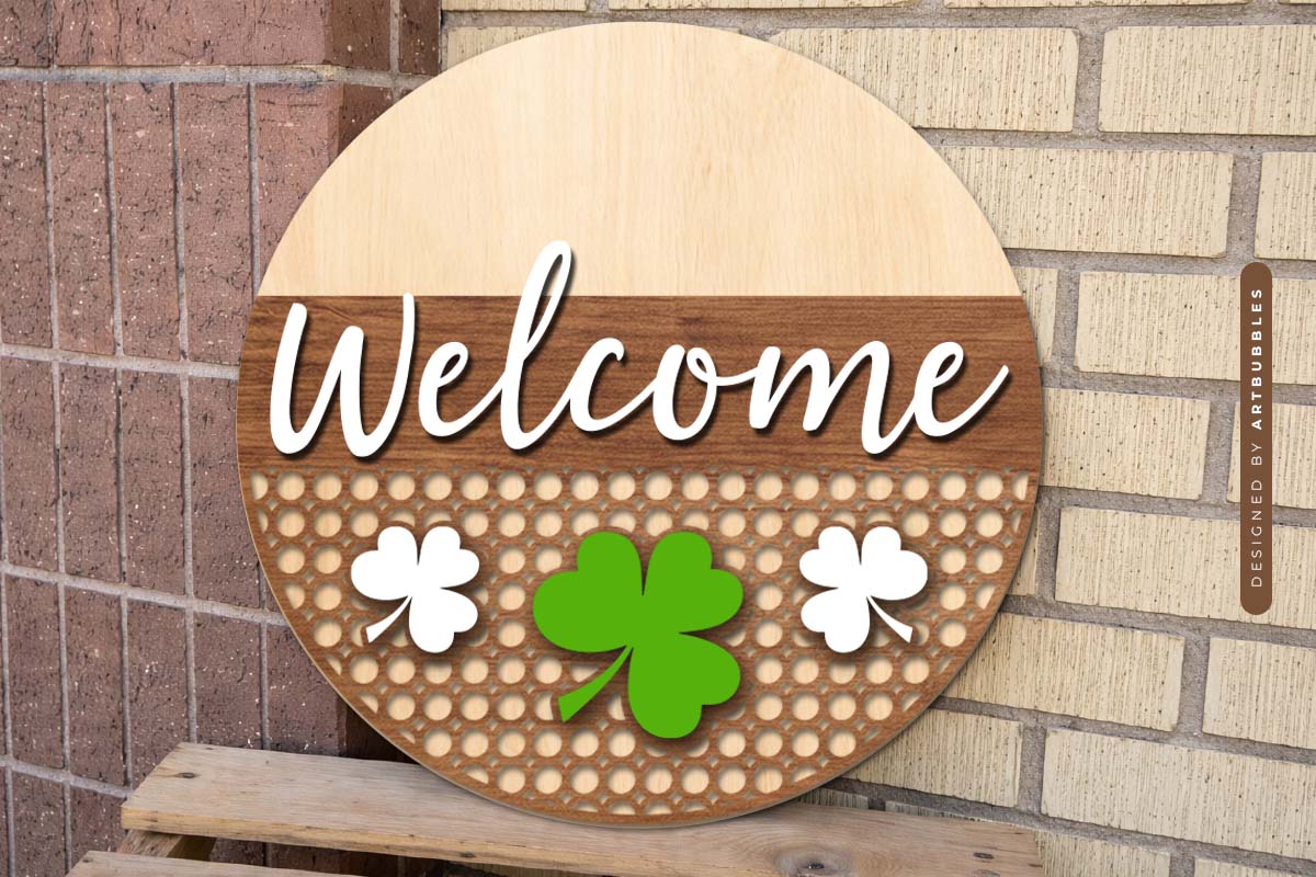 Welcome St Patrick's Day Door Hanger SVG.jpg