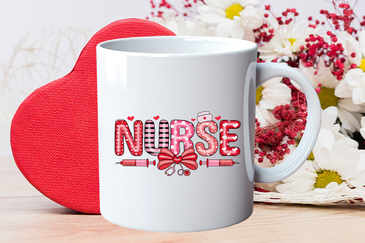 Coquette Nurse Valentine's Day Sublimation Mug Mockup Image.jpg