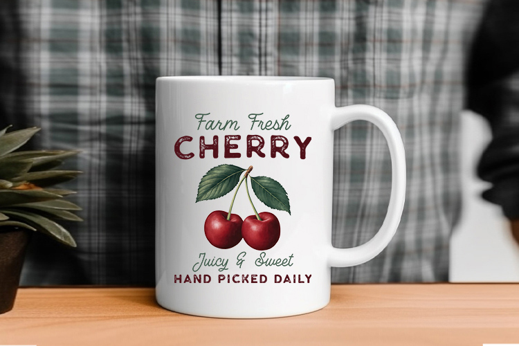 Farm Fresh Cherry - Vintage Fruit Sublimation Mug mockup Image.jpg