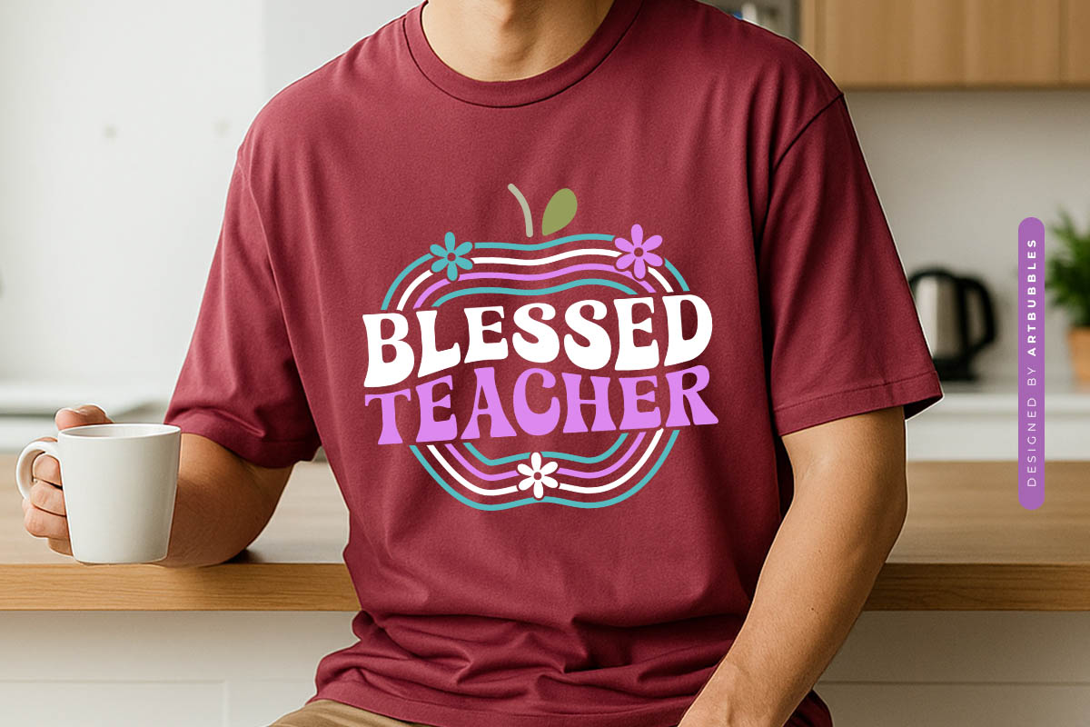 Blessed Teacher Floral SVG File