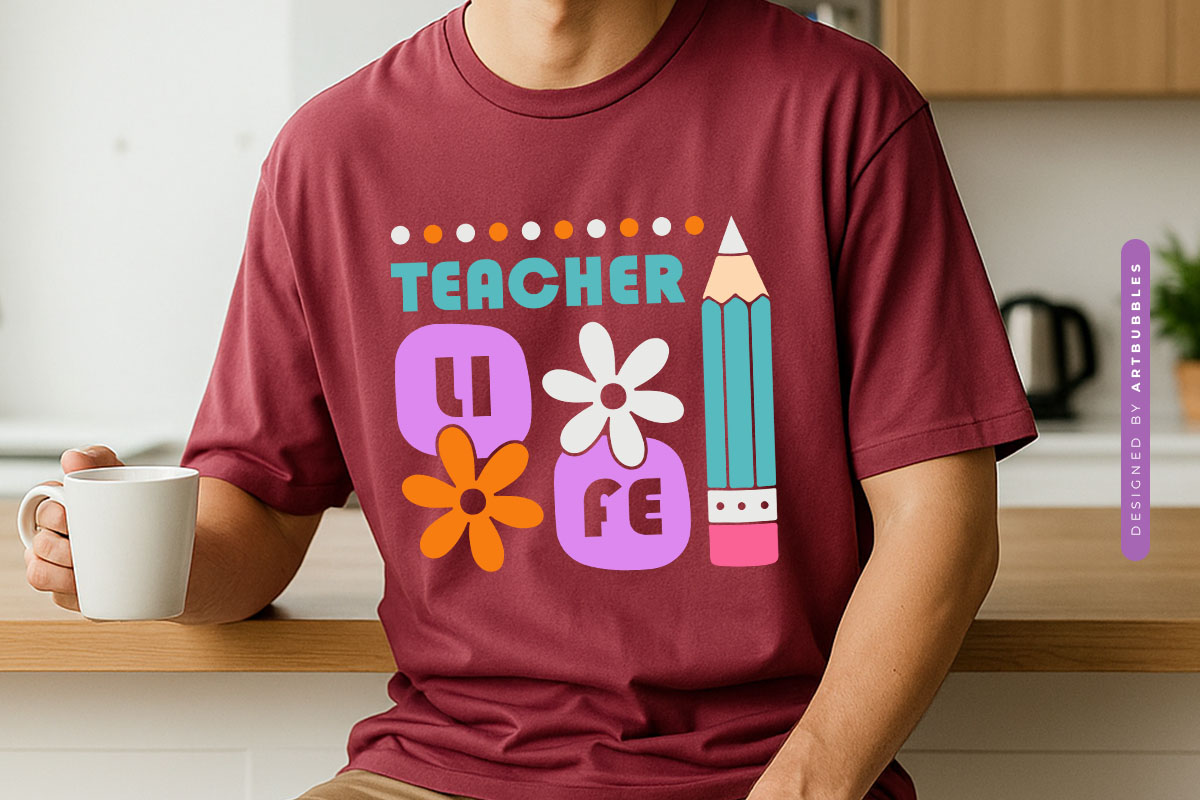 Floral Teacher Life SVG Shirt Mockup Image.jpg