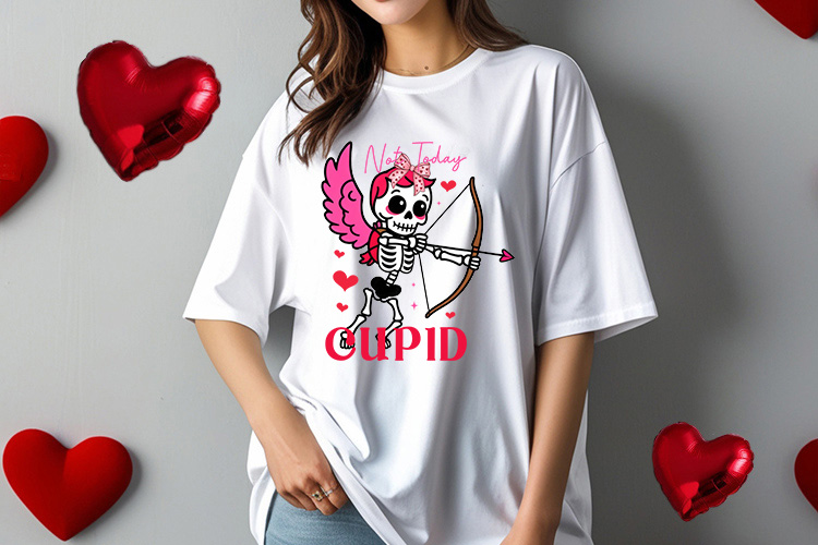Not Today Cupid - Coquette Valentine PNG Sublimation Tshirt Mockup Image.jpg
