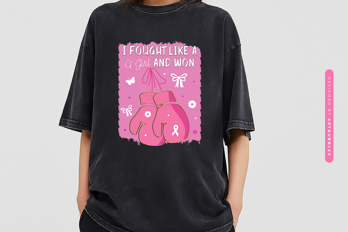 I Fought Like a Girl and Won - Breast Cancer Sublimation Shirt Mockup Image.jpg