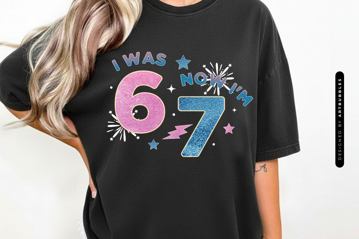 I was 6 Now I'm 7 - Glitter New Year Sublimation Shirt Mockup Image.jpg