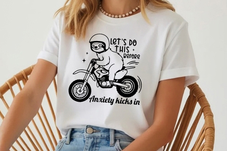 Let's Do This Before Anxiety Kicks in - Sarcastic Sloth SVG Tshirt Mockup Image.jpg
