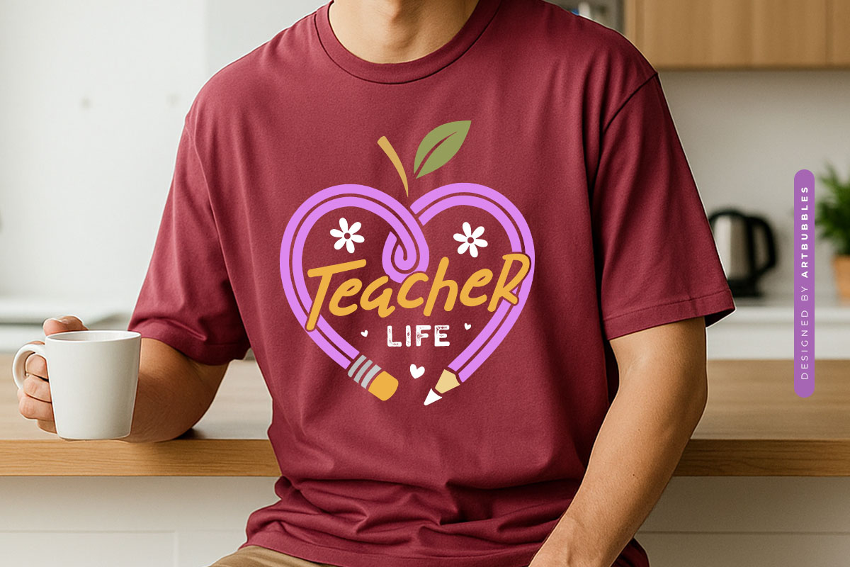 Floral Teacher Life SVG Cut File Shirt Mockup Image.jpg