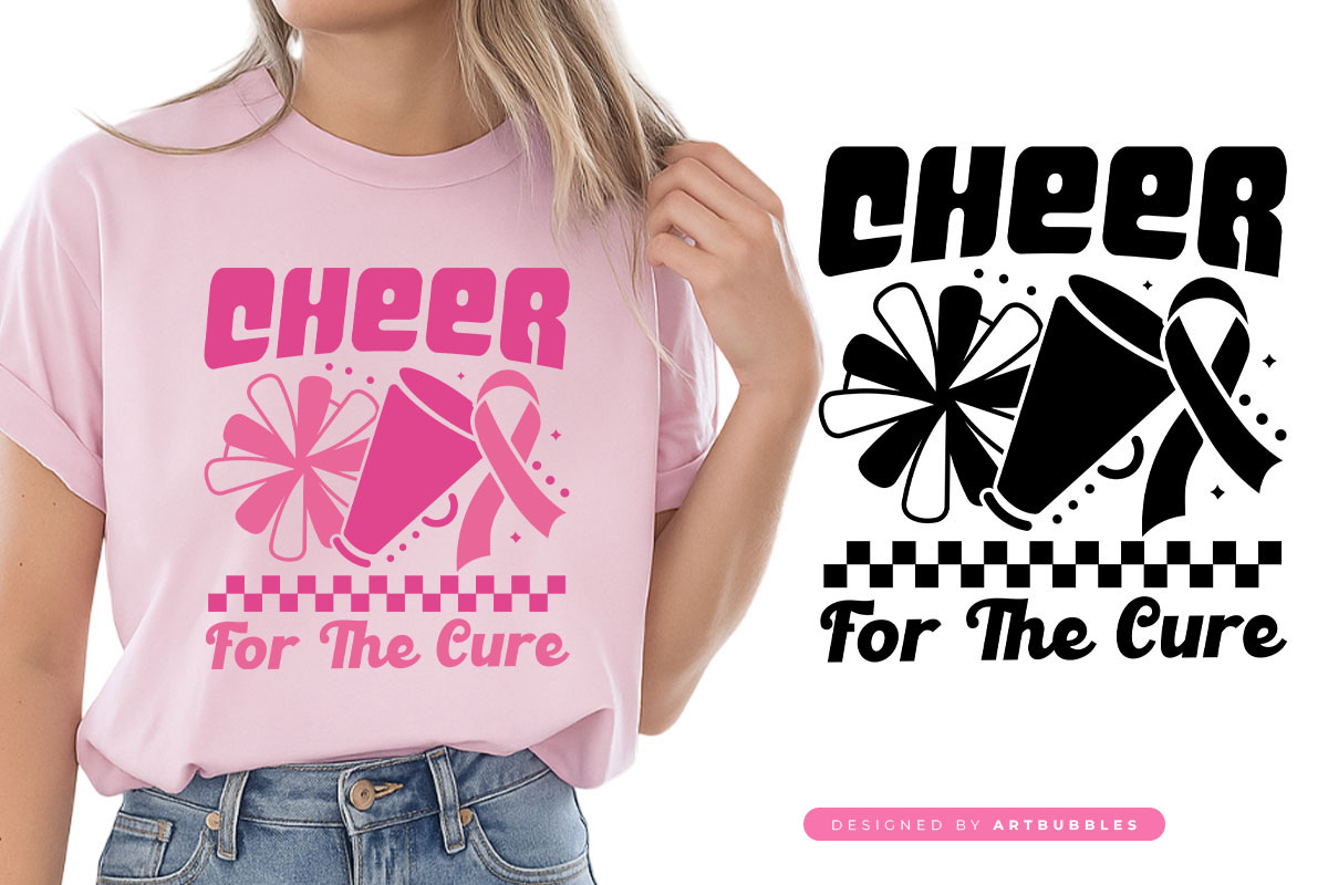Cheer for the Cure - Retro Breast Cancer Quote SVG Image.jpg
