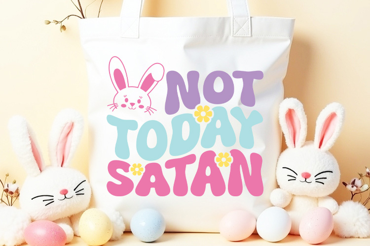 Not Today Satan - Cute Easter SVG Tote Bag Mockup Image.jpg