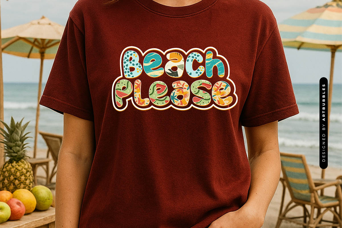 Beach Please - Summer PNG Sublimation T-Shirt Mockup Image.jpg