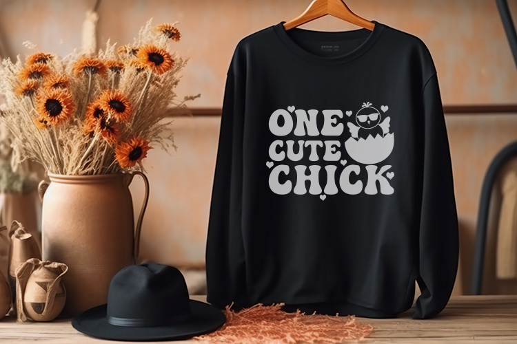 One Cute Chick, Easter SVG, Retro T Shirt Preview 03.jpg