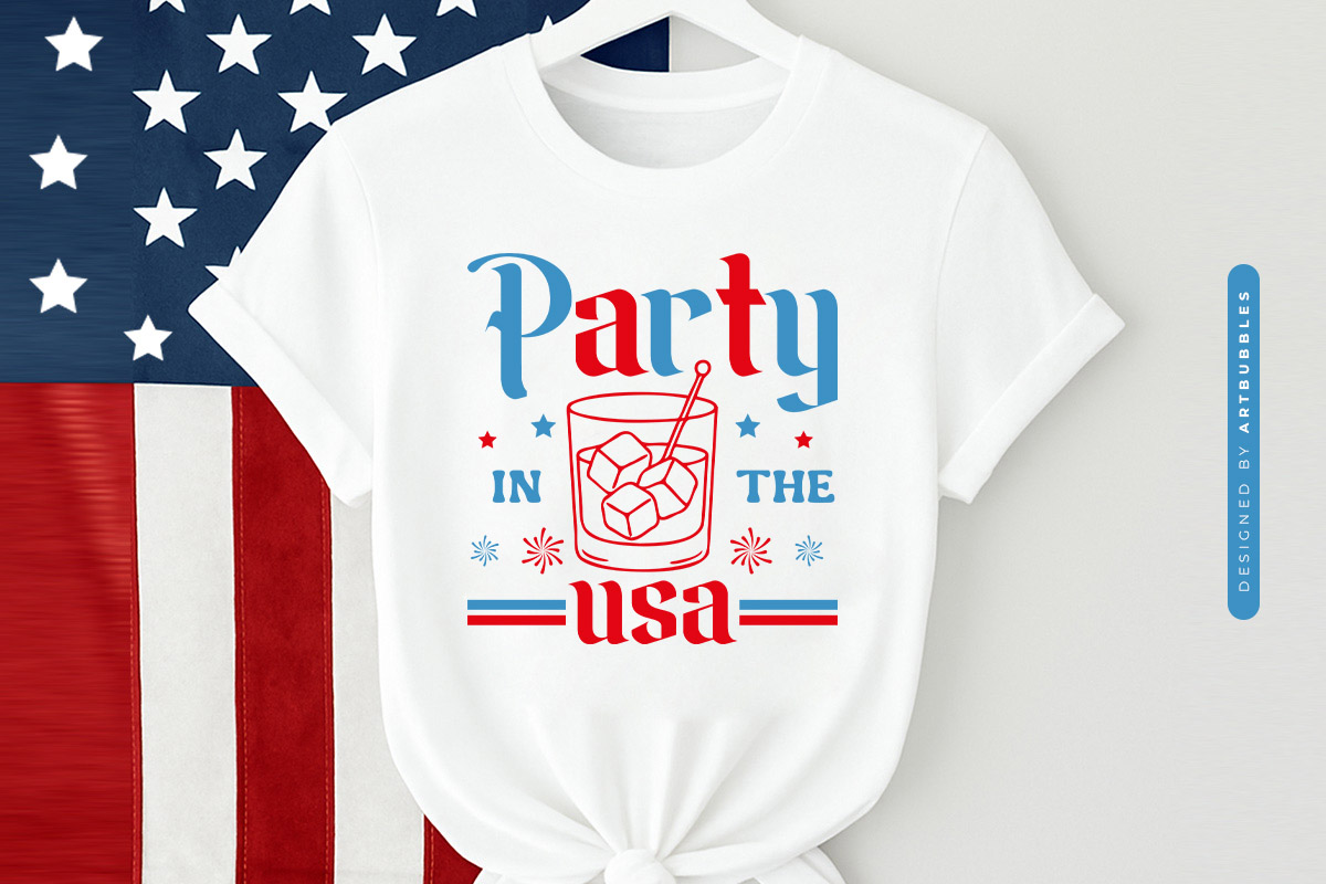 Party in the USA - Funny 4th of July SVG Shirt Mockup Image.jpg