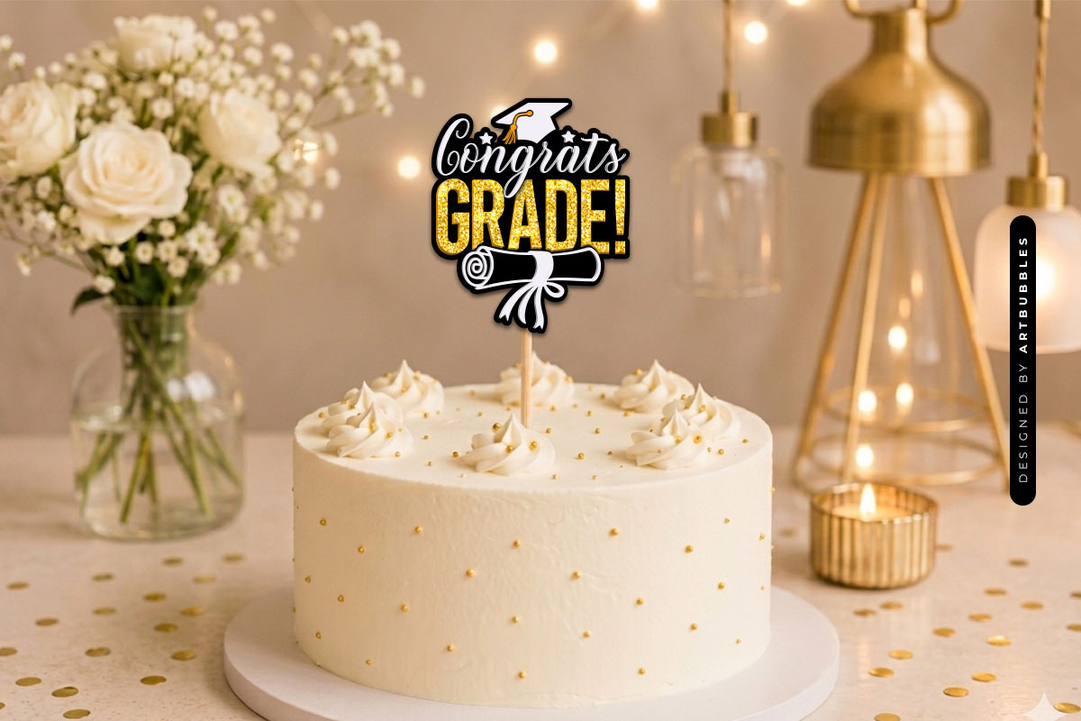 Congrats Grade Cake Topper SVG Cut File