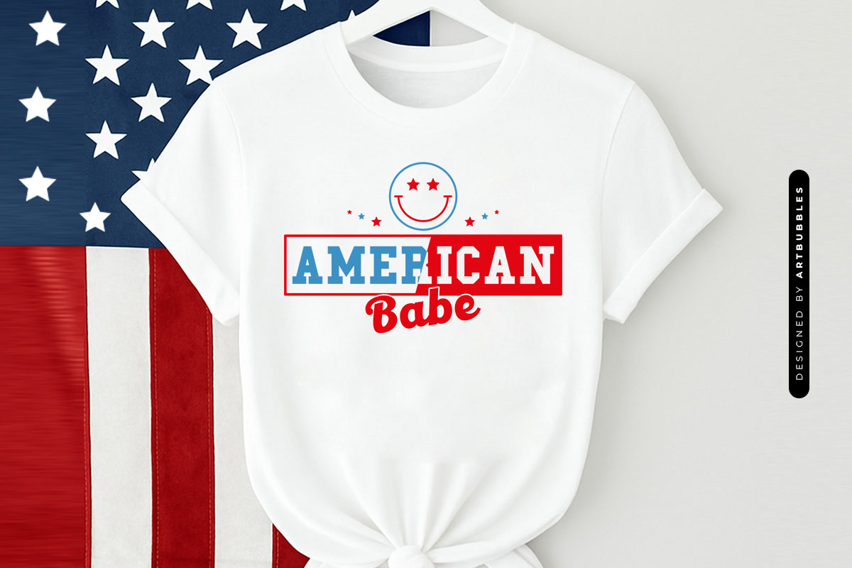 American Babe - 4th of July SVG Design Shirt Mockup Image.jpg