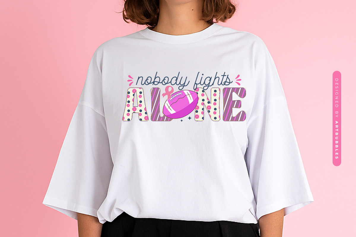 Nobody Fights Alone - Football Breast Cancer Sublimation Sweatshirt Mockup Image.jpg