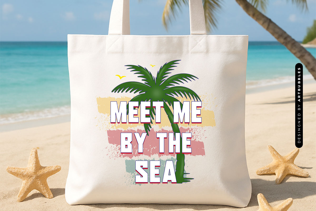 Meet Me by the Sea - Funny Summer Sublimation Tote Bag Mockup Image.jpg
