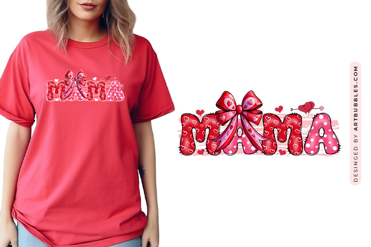 Mama - Coquette Valentine Sublimation PNG Design