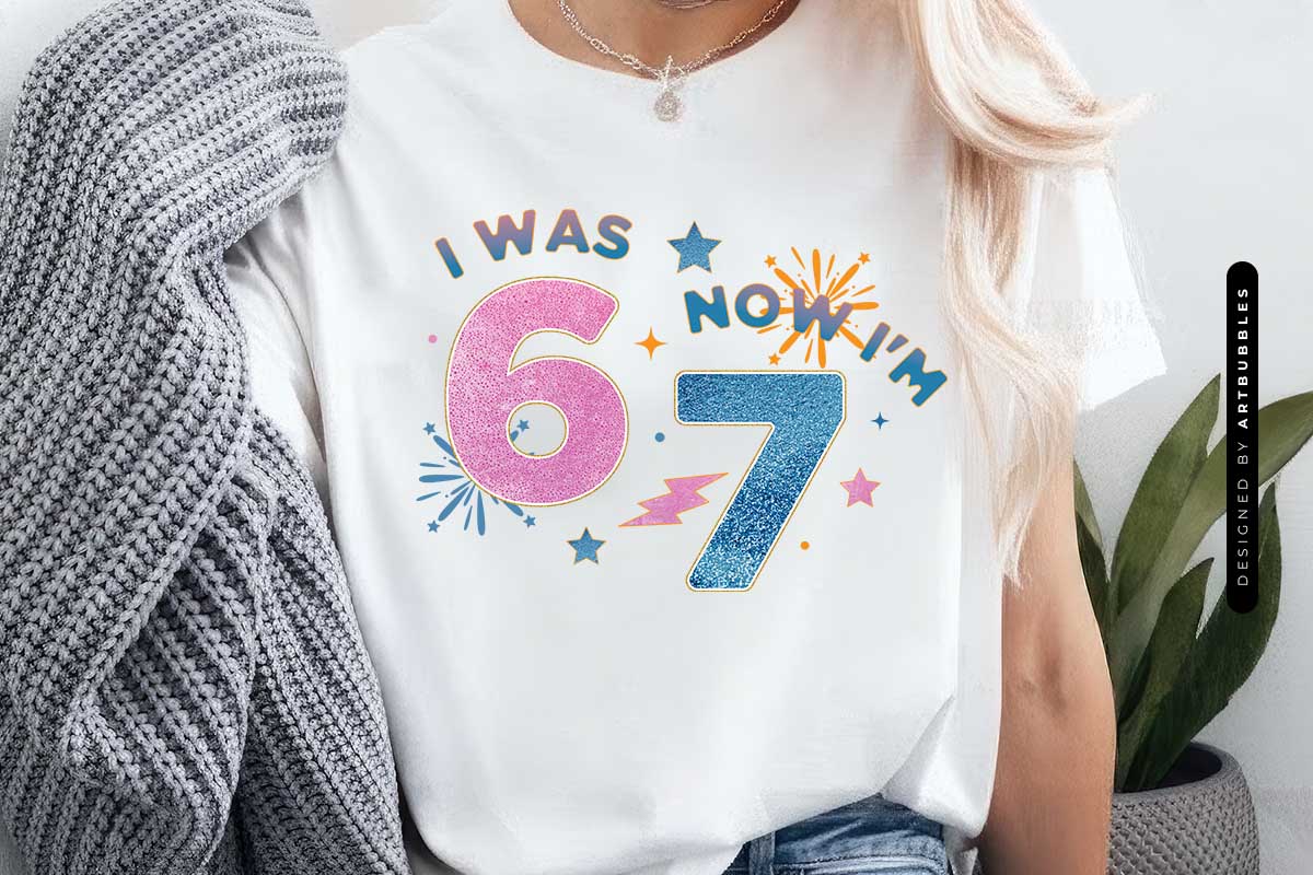 I was 6 Now I'm 7 - Glitter New Year Sublimation