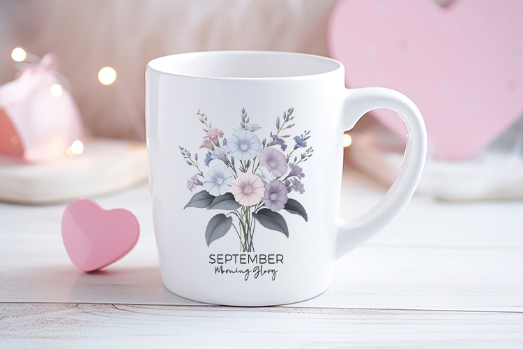 Morning Glory Birth Flower Month September Sublimation Mug Mockup Image.jpg