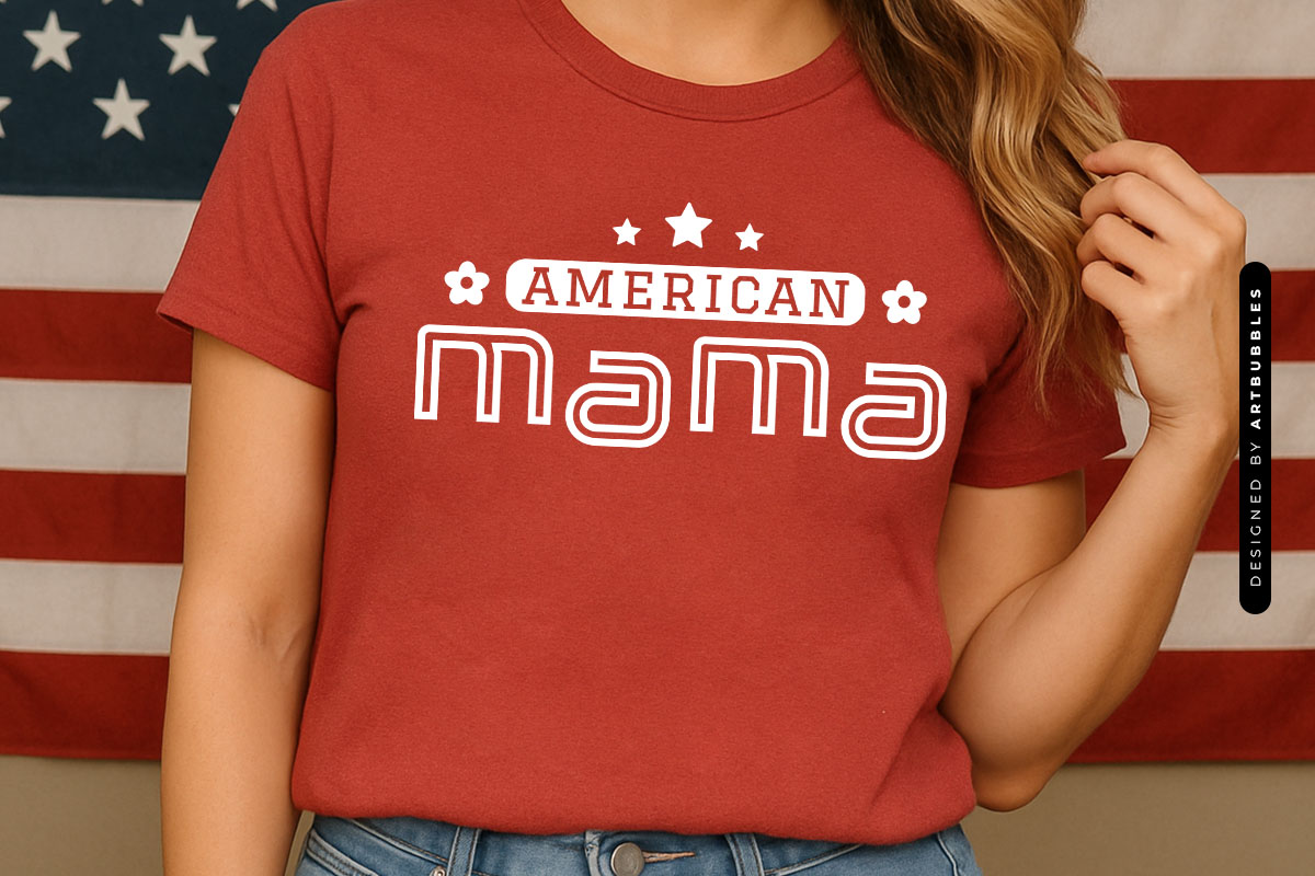 American Mama - Mom 4th of July SVG Tshirt Mockup Image.jpg