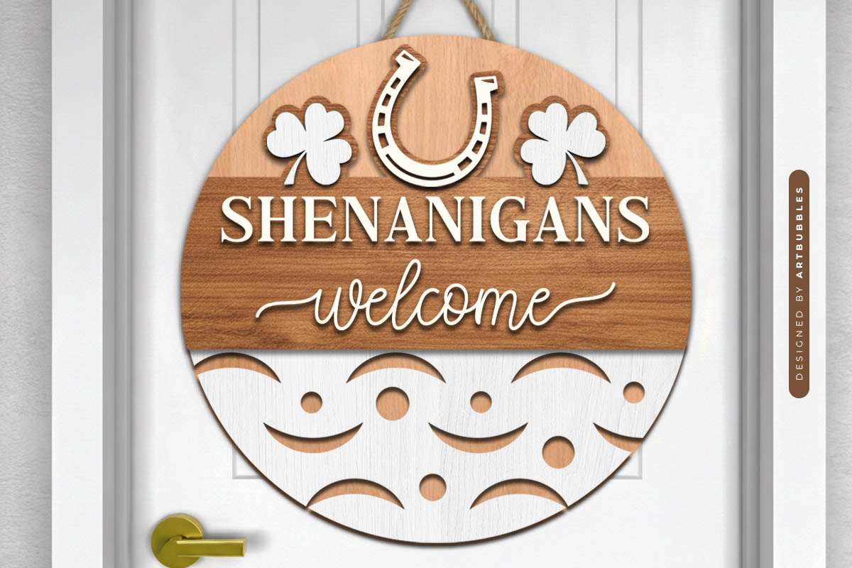 St Patrick's Day Welcome Sign SVG File