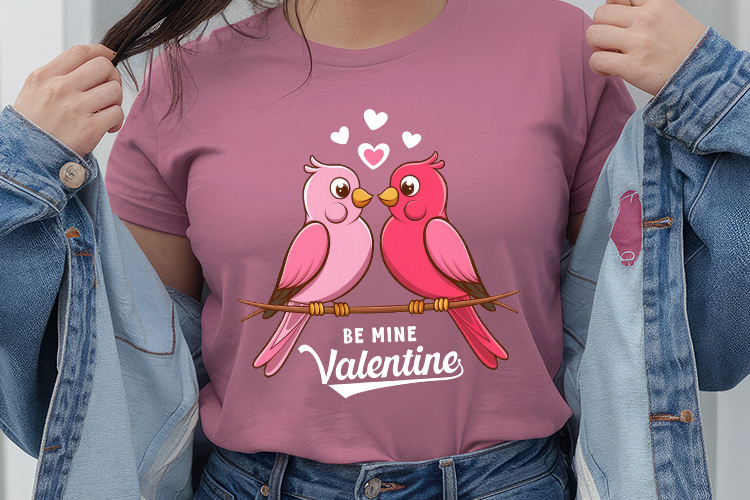 Retro Be Mine Valentine Sublimation Design Shirt Mockup Image.jpg
