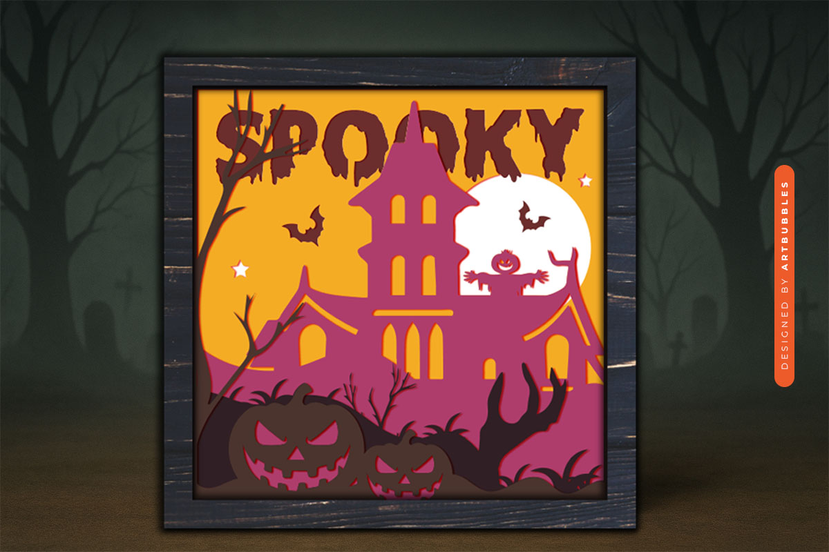 Spooky House Halloween Layered Shadow Box SVG Image 3.jpg