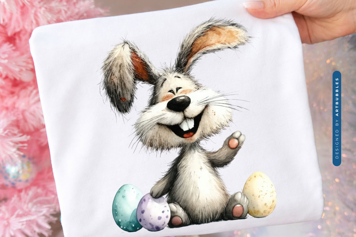 Watercolor Easter Bunny Sublimation Print