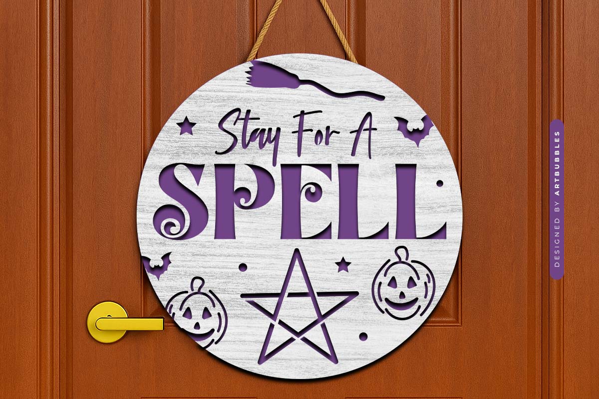 Stay for a Spell - Halloween Door Hanger SVG Image 3.jpg