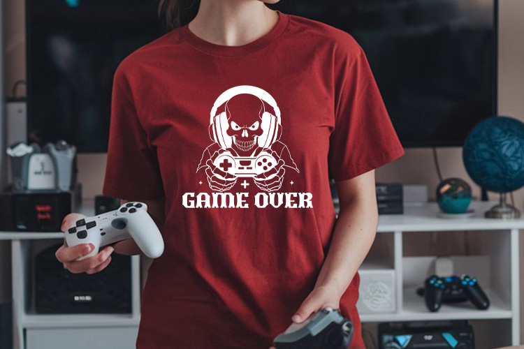Game Over SVG for Cricut and Silhouette T-shirt Mockup image.jpg