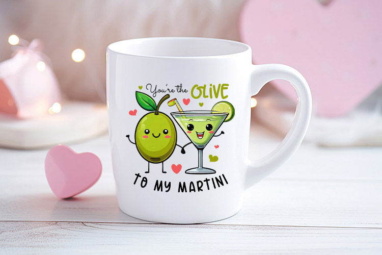 You're the Olive to My Martini - Funny Valentine Food PNG Mug Mockup Image.jpg
