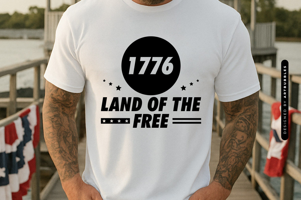 1776 Land of the Free - 4th of July SVG T-shirt Mockup Image.jpg
