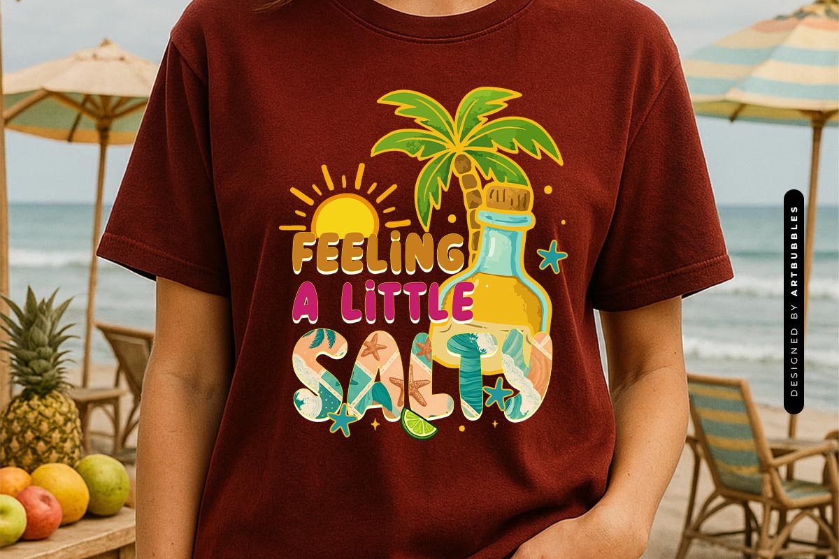 Feeling a Little Salty - Summer Sublimation PNG Shirt Mockup Image.jpg