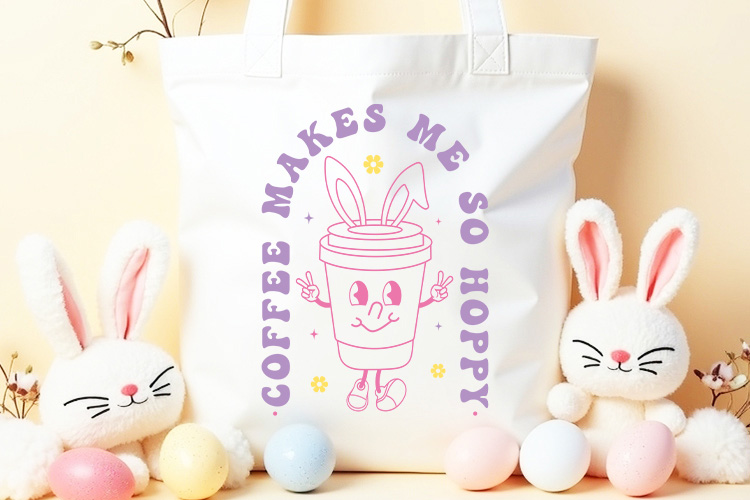 Coffee Makes Me So Hoppy - Easter SVG Tote Mockup Image.jpg