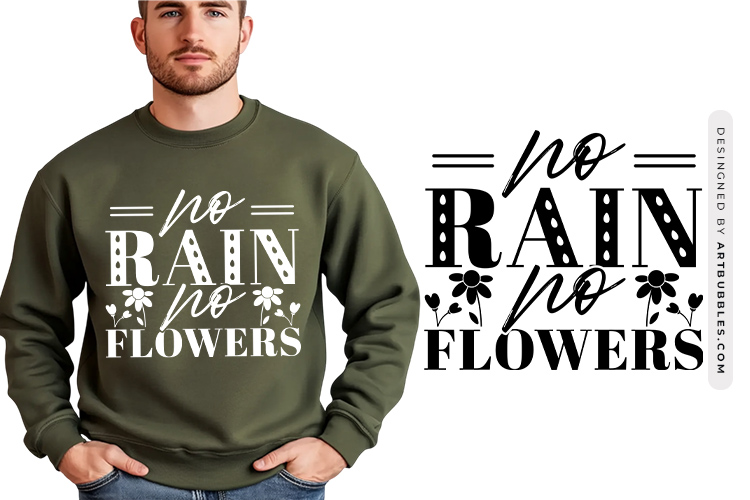 No Rain No Flowers - Wildflower Quote SVG Cutting File Image.jpg