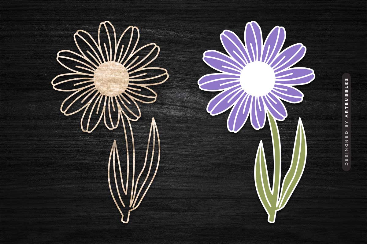 Hand-Drawn Daffodil Flower SVG Laser Cut Image.jpg