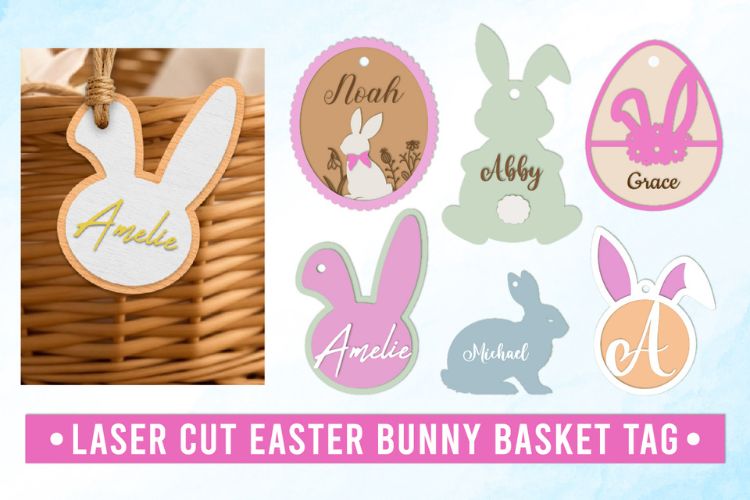 Easter Bunny Tag Laser Cut SVG Bundle