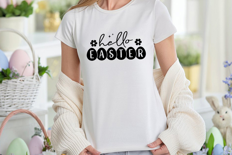 Hello Easter SVG for Cricut and Silhuette Shirt Mockup Image.jpg