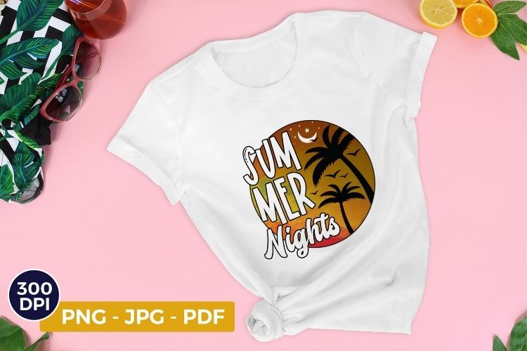 Summer Nights Sublimation PNG
