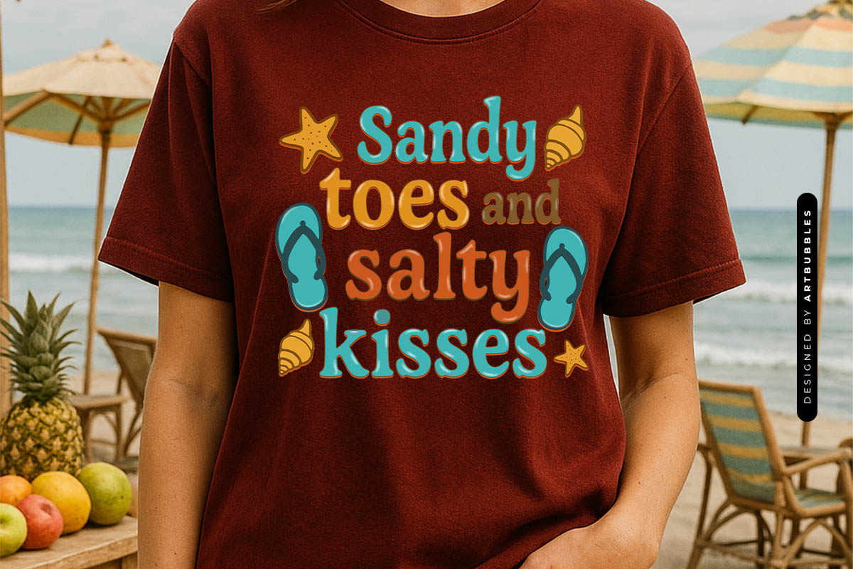 Sandy Toes and Salty Kisses - Summer Sublimation Shirt Mockup Image.jpg