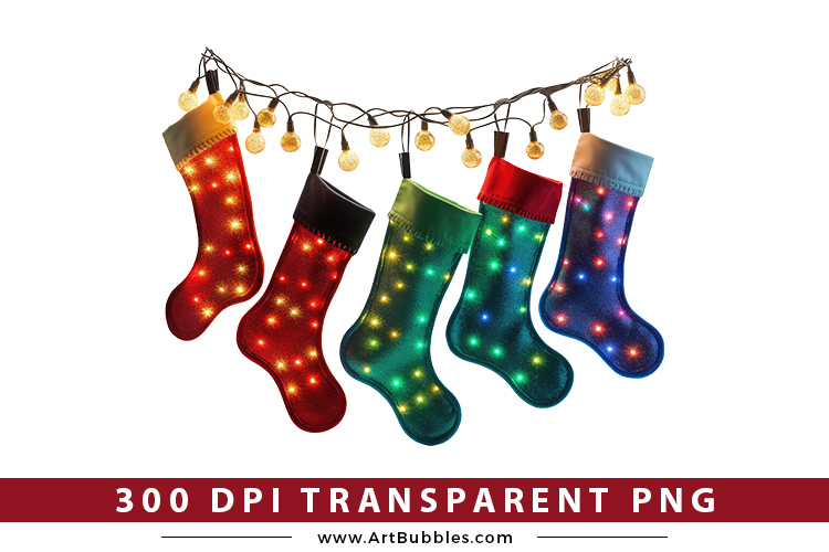 Christmas Socks Sublimation Clipart