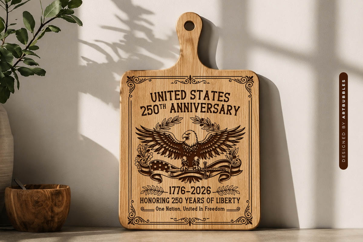 250th Anniversary USA Cutting Board SVG Vector Image 2.jpg