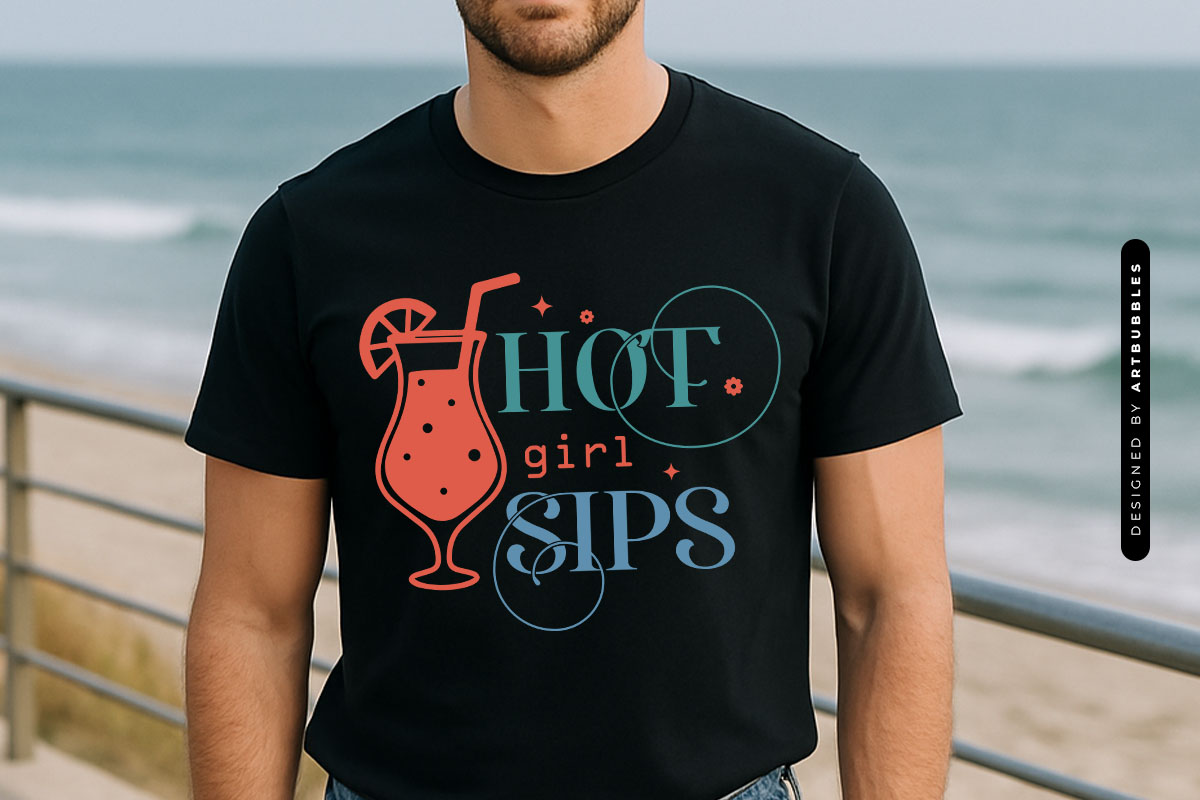 Hot Girl Sips - Summer Design SVG Shirt Mockup Image.jpg